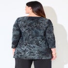 Flocked Tie-Dye V-Neck Tunic image number 1
