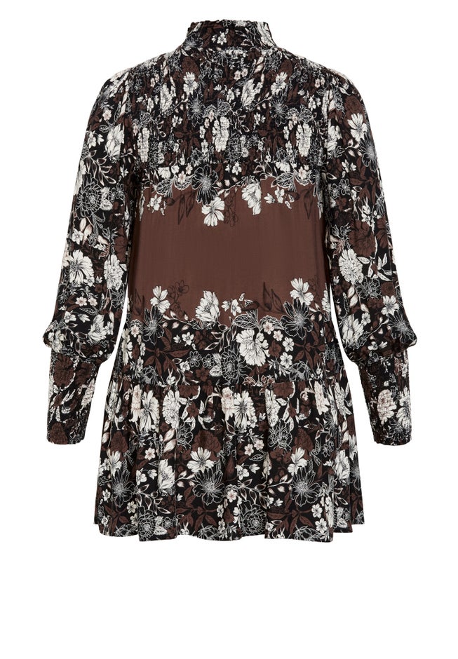 Cassia Puff Sleeves Ruffle Placement Dress image number 4