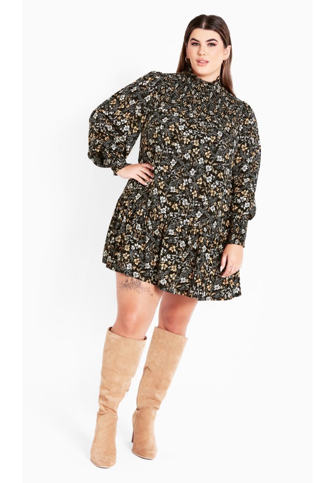 Cassia Puff Sleeves Ruffle Dress image number 1
