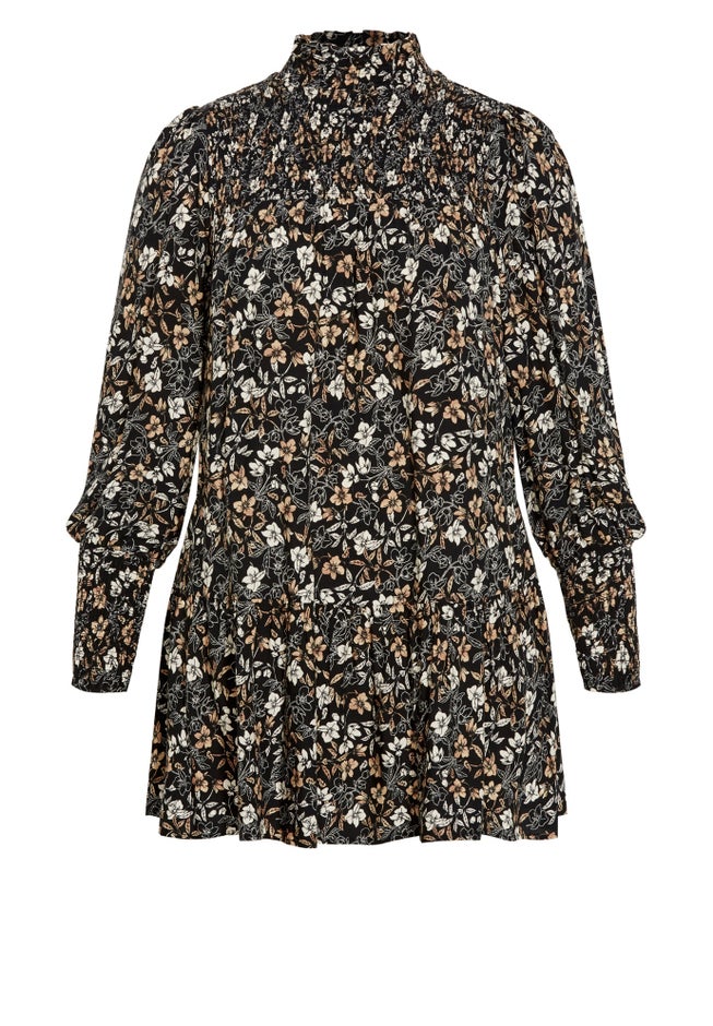 Cassia Puff Sleeves Ruffle Dress image number 3