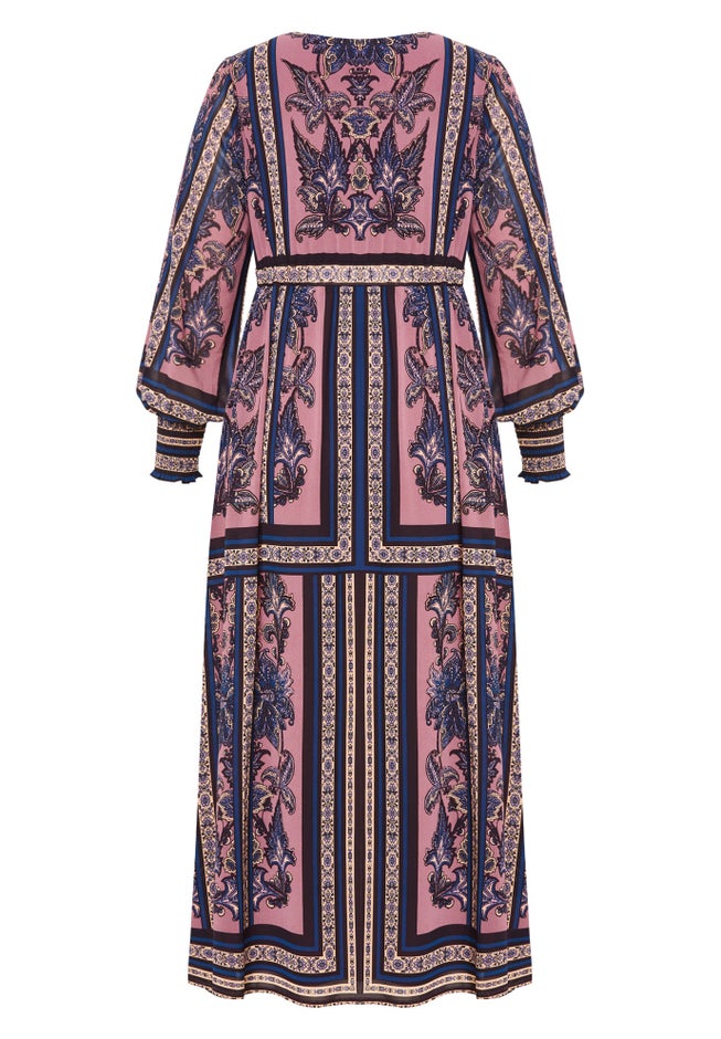 Serene Placement Sleeved Maxi Dress image number 4