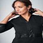 Faux Leather Trim Dress image number 3