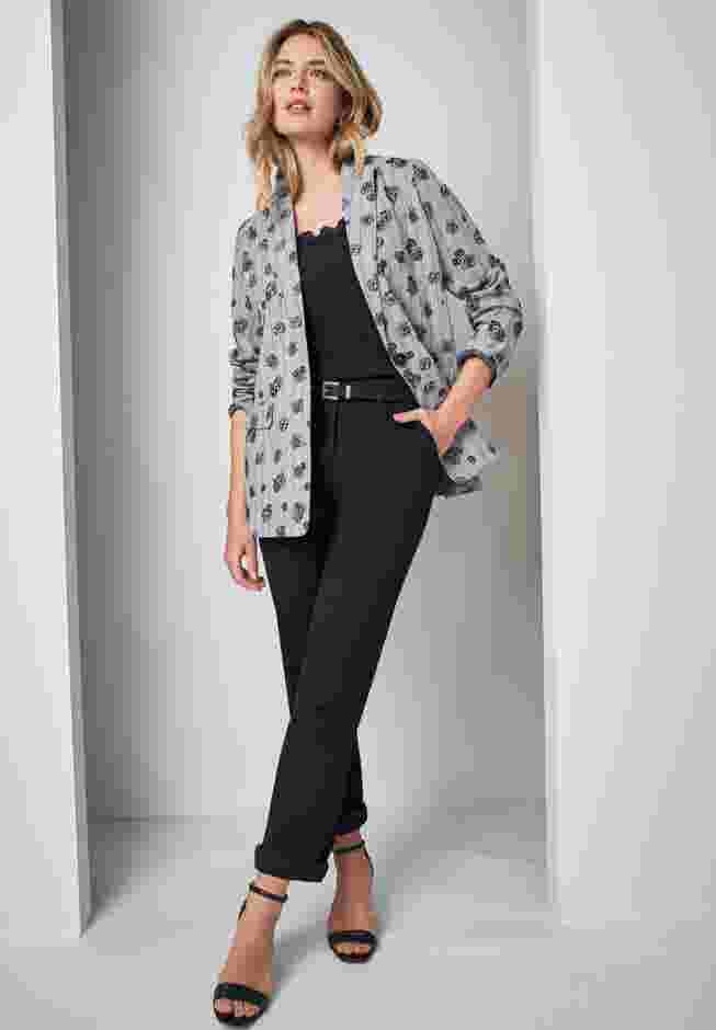Flocked Floral Blazer image number 0