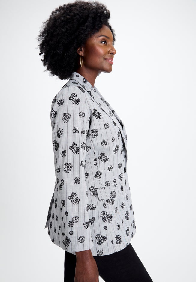 Flocked Floral Blazer image number 2