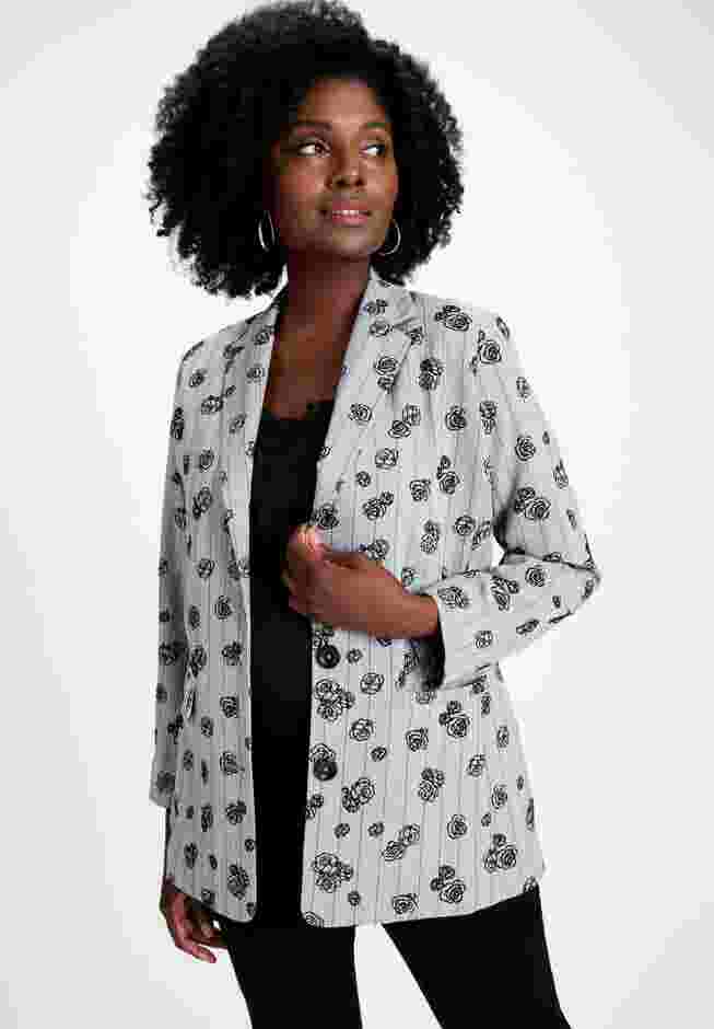 Flocked Floral Blazer image number 0