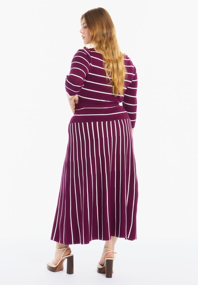 Striped Knit Midi Skirt image number 2