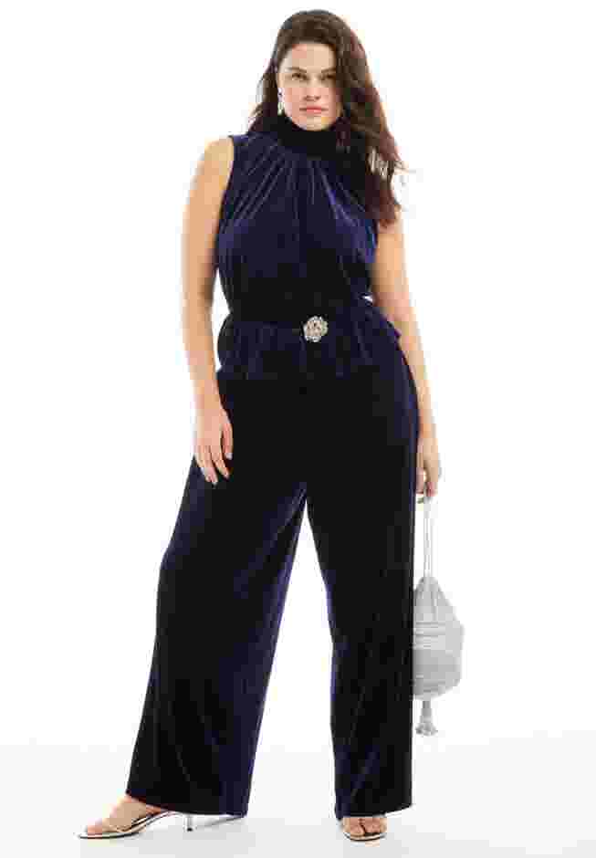 Velvet Wide-Leg Pants image number 0