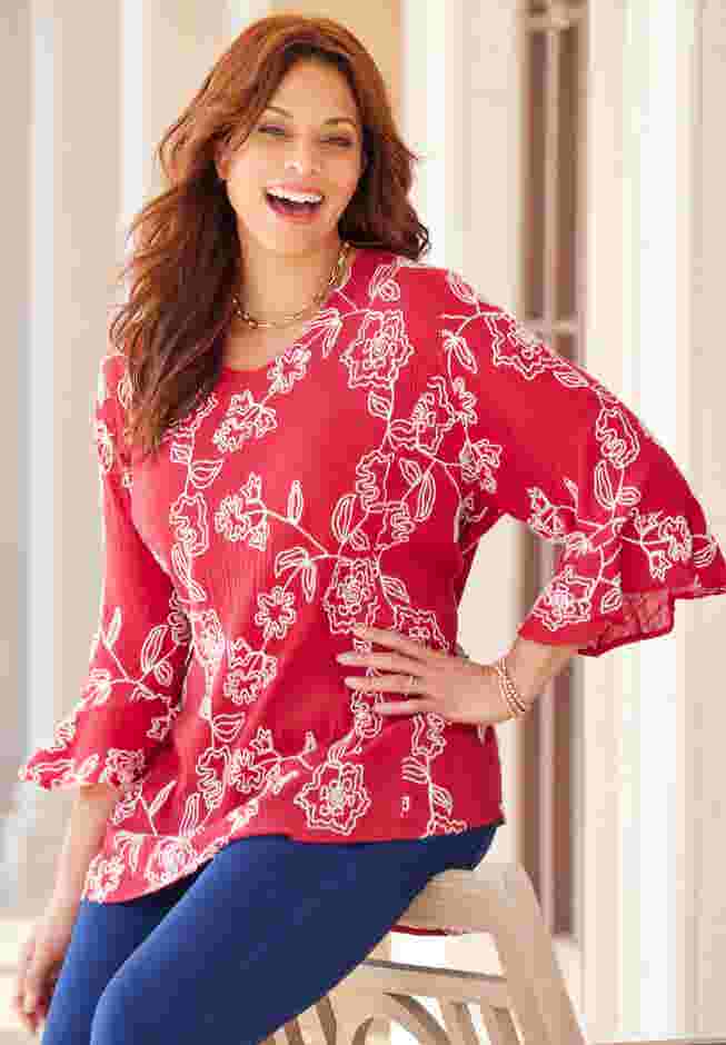 Embroidered Gauze Tunic image number 3