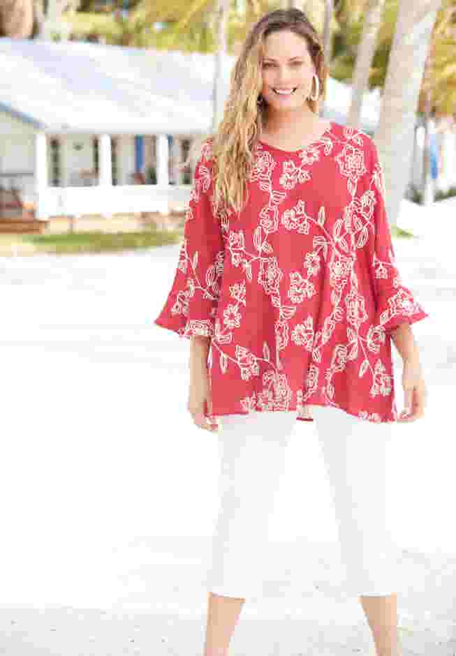 Embroidered Gauze Tunic image number 4