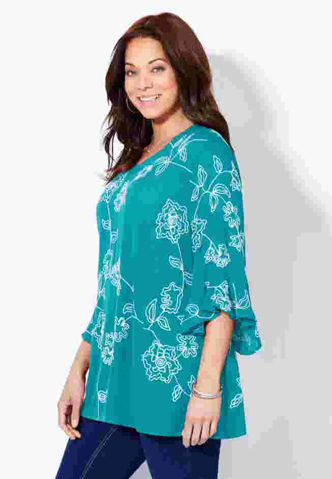 Embroidered Gauze Tunic image number 2