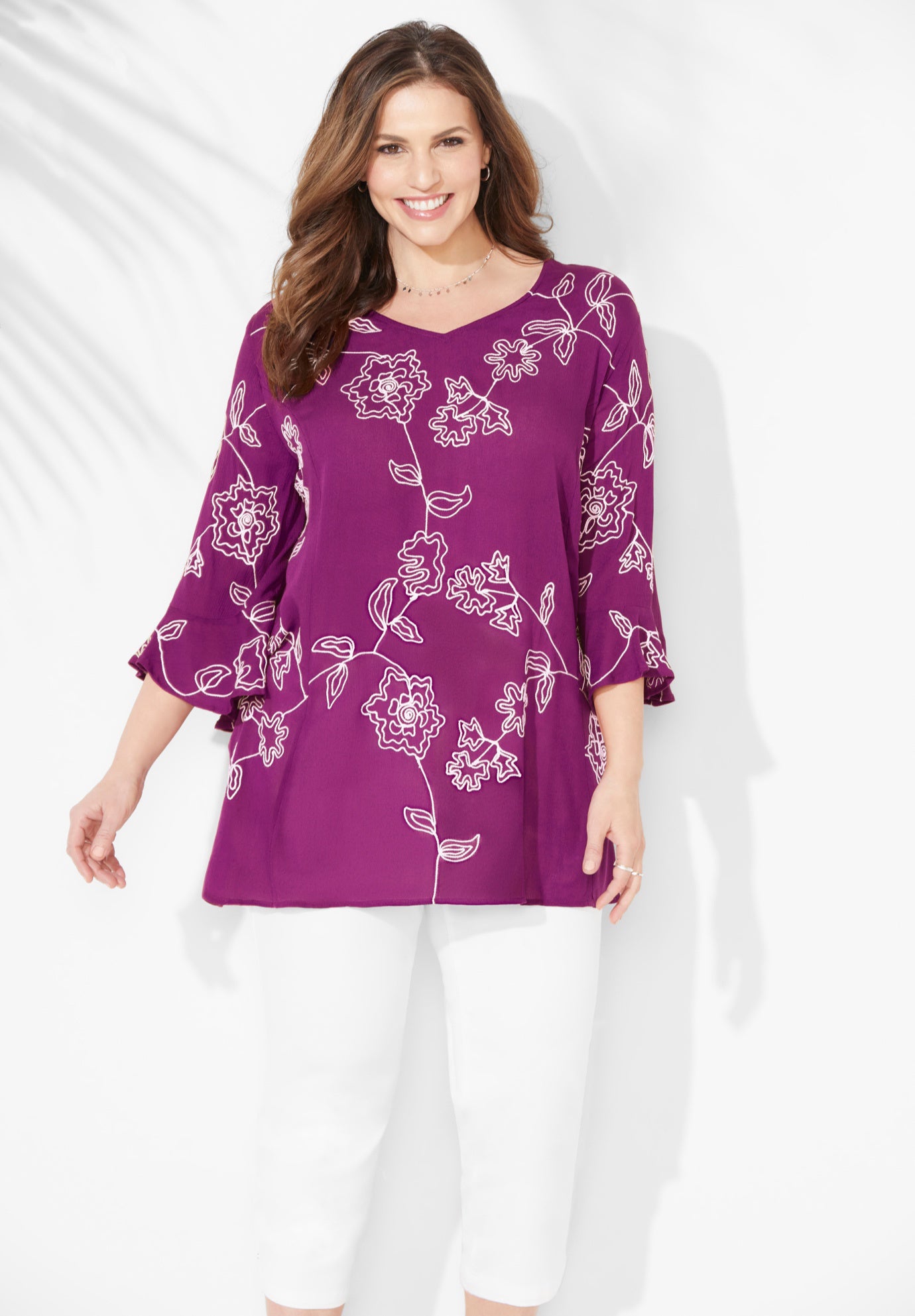 Embroidered Gauze Tunic image number 0