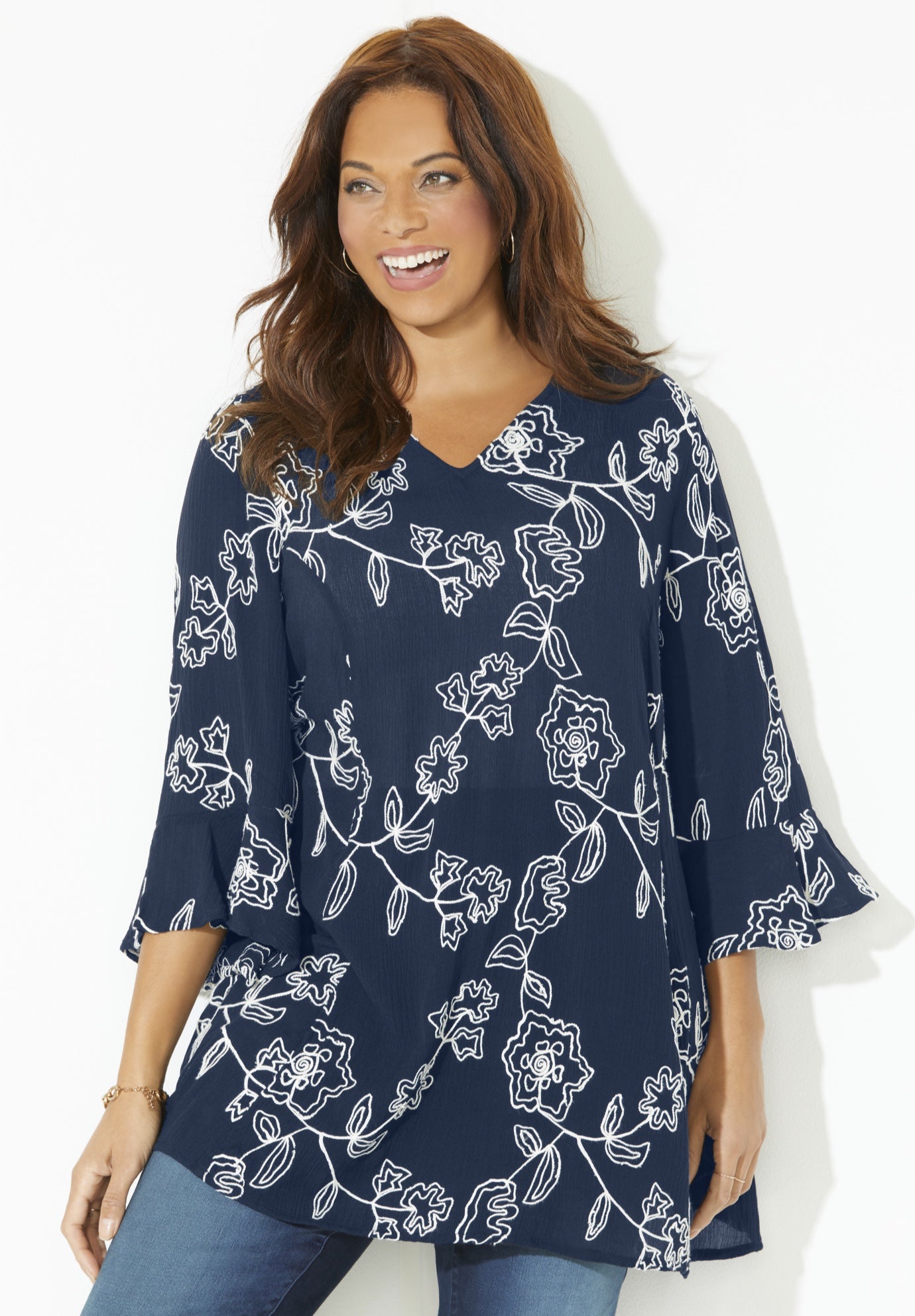 Embroidered Gauze Tunic image number 0