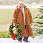 Long Hooded Berber Fleece Coat image number null