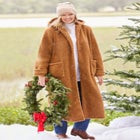 Long Hooded Berber Fleece Coat image number null