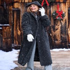 Long Hooded Berber Fleece Coat image number 1