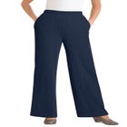 7-Day Rib-Knit Wide-Leg Pull-On Pants image number null