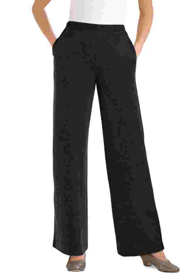 7-Day Ribbed Knit Wide-Leg Pant image number 0