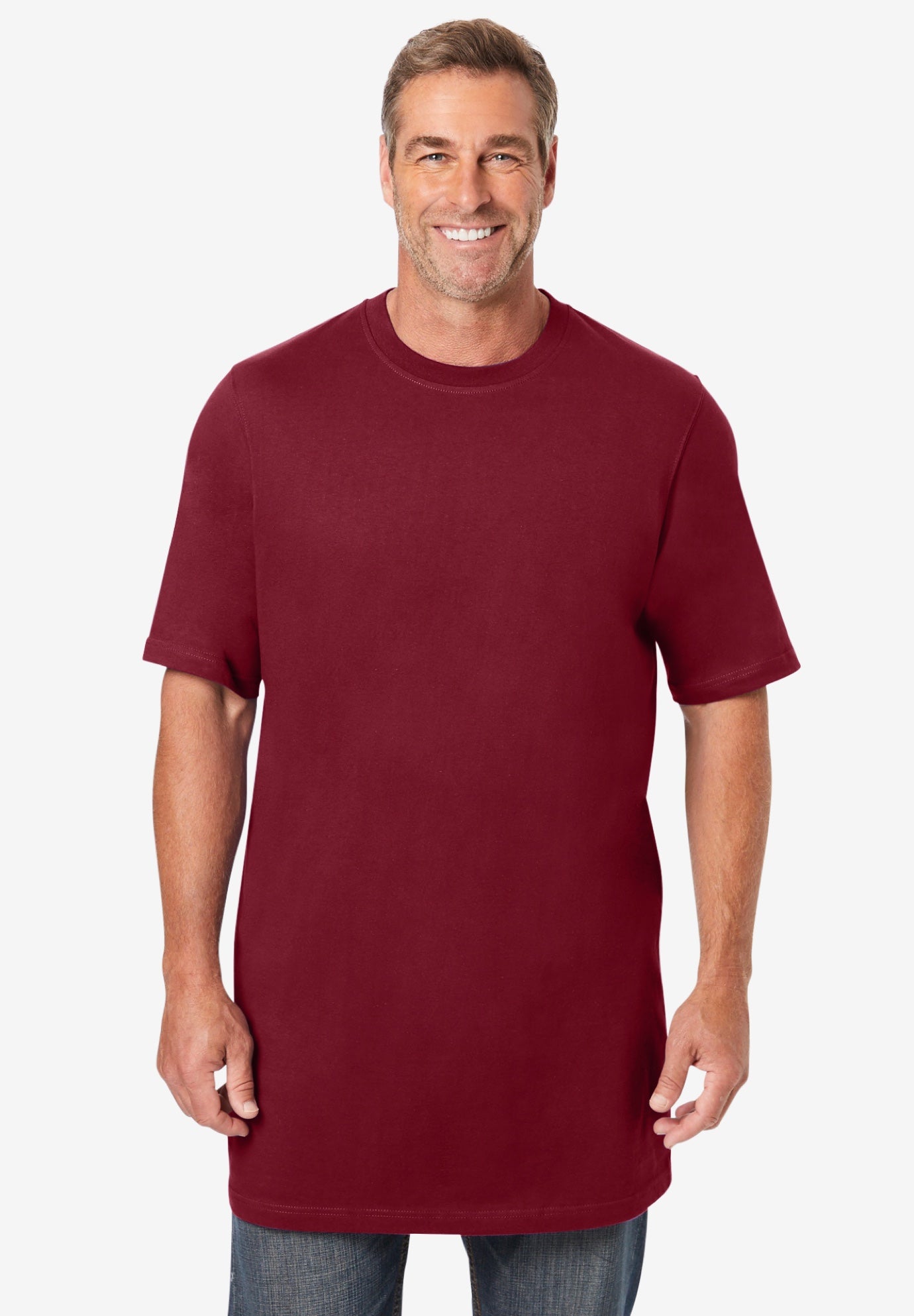 Shrink-Less&trade; Lightweight Longer-Length Crewneck T-Shirt image number 3