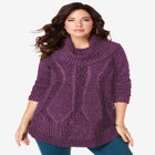 Cowl Neck Cable Pullover Sweater image number null