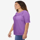 Crochet-Trim Knit Top image number null