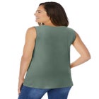 Perfect Sleeveless Shirred V-Neck Tunic image number null