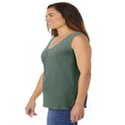 Perfect Sleeveless Shirred V-Neck Tunic image number null