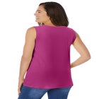 Perfect Sleeveless Shirred V-Neck Tunic image number null