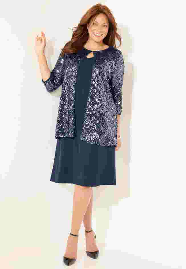 Mesh Flyaway Sheath Dress image number 5