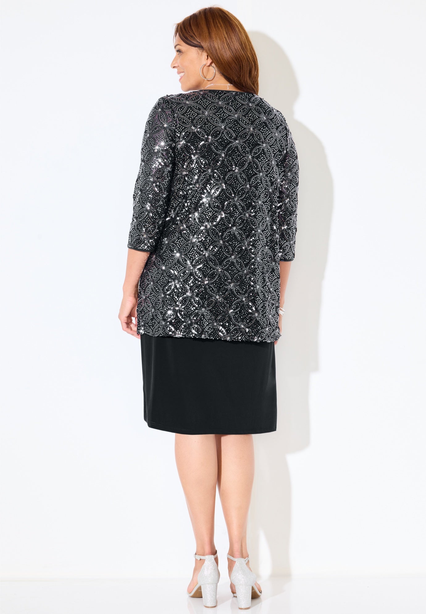 Mesh Flyaway Sheath Dress image number 1