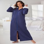 Sherpa-Lined Long Hooded Robe image number null