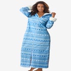 Sherpa-Lined Long Hooded Robe image number null