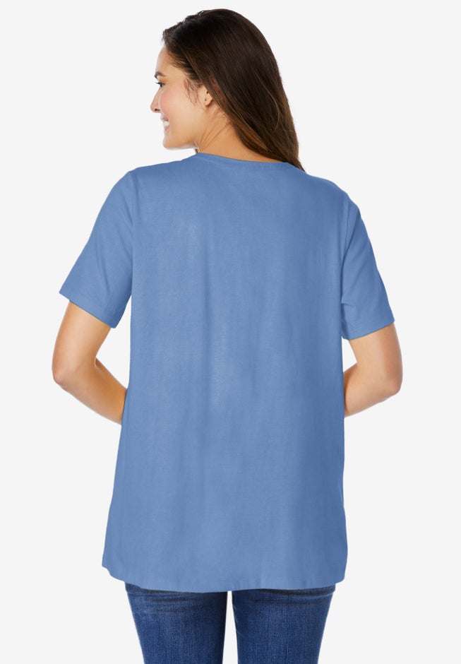 Eyelet Henley Tee image number 1