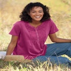 Eyelet Henley Tee image number null