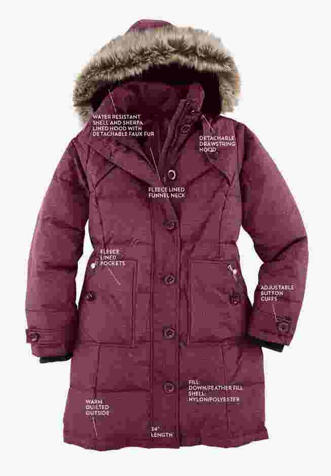Heathered Down Puffer Coat image number 3