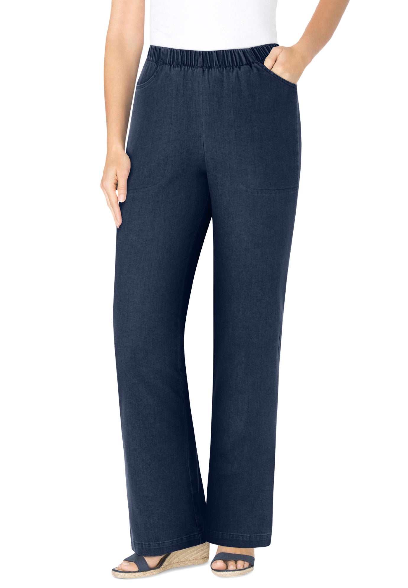 Fineline Stretch Denim Pull-On Bootcut Jeans image number 0