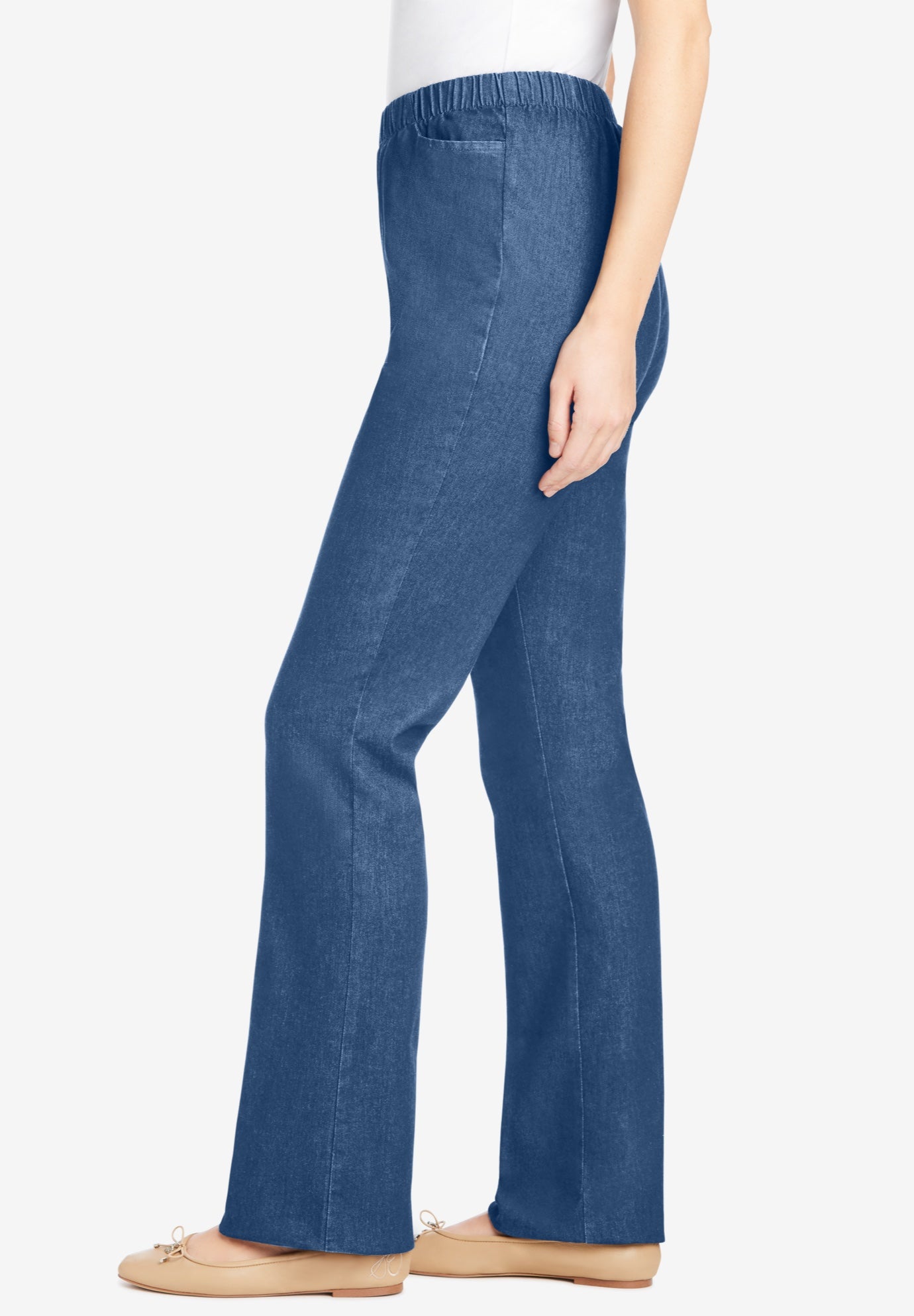 Fineline Stretch Denim Pull-On Bootcut Jeans image number 2