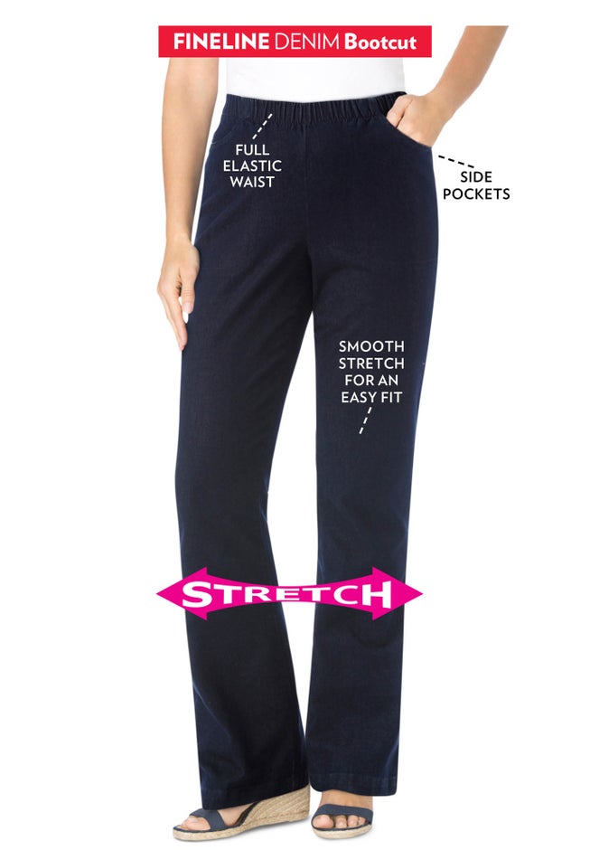 Fineline Stretch Denim Pull-On Bootcut Jeans image number 3