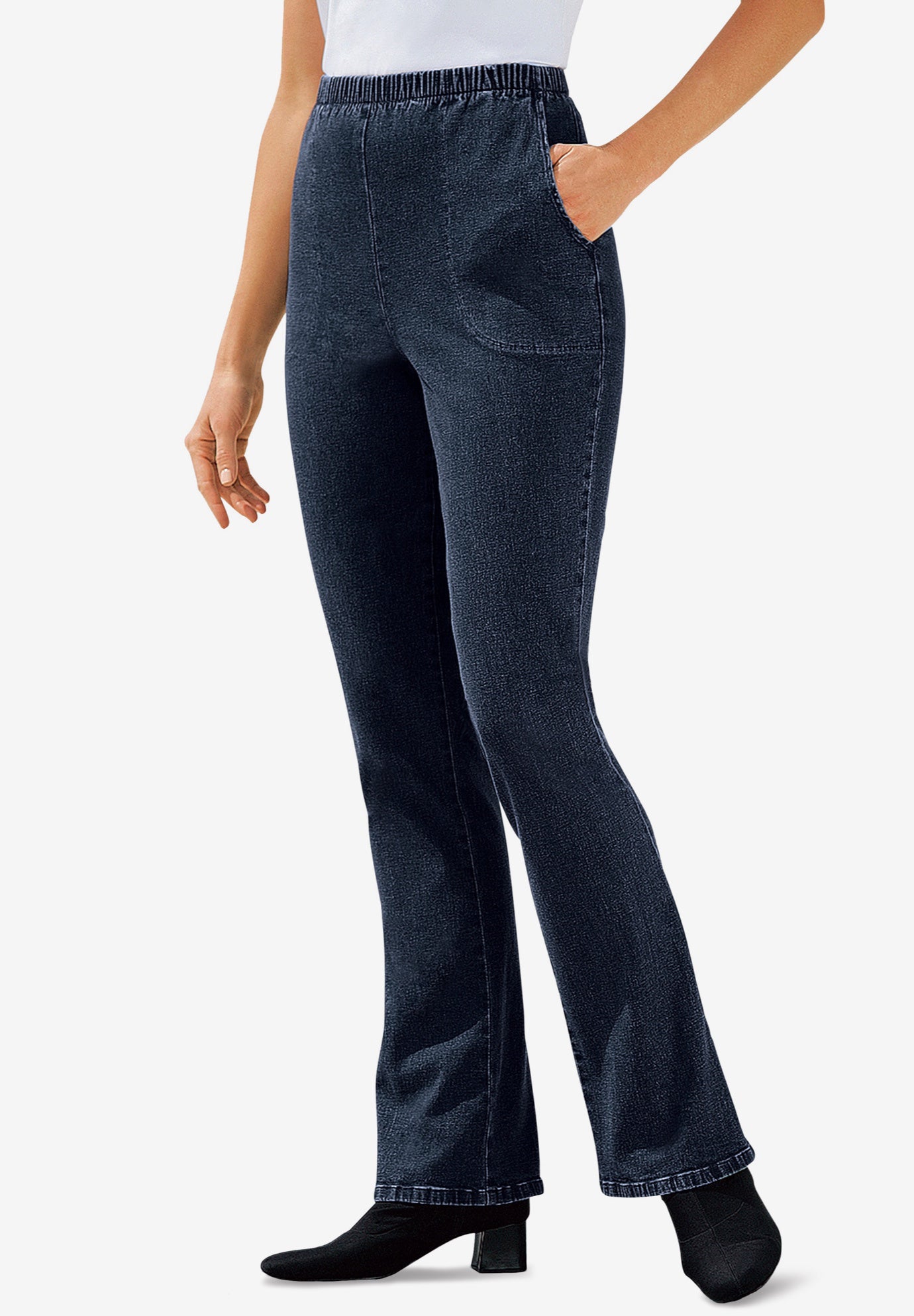 Fineline Stretch Denim Pull-On Bootcut Jeans image number 0