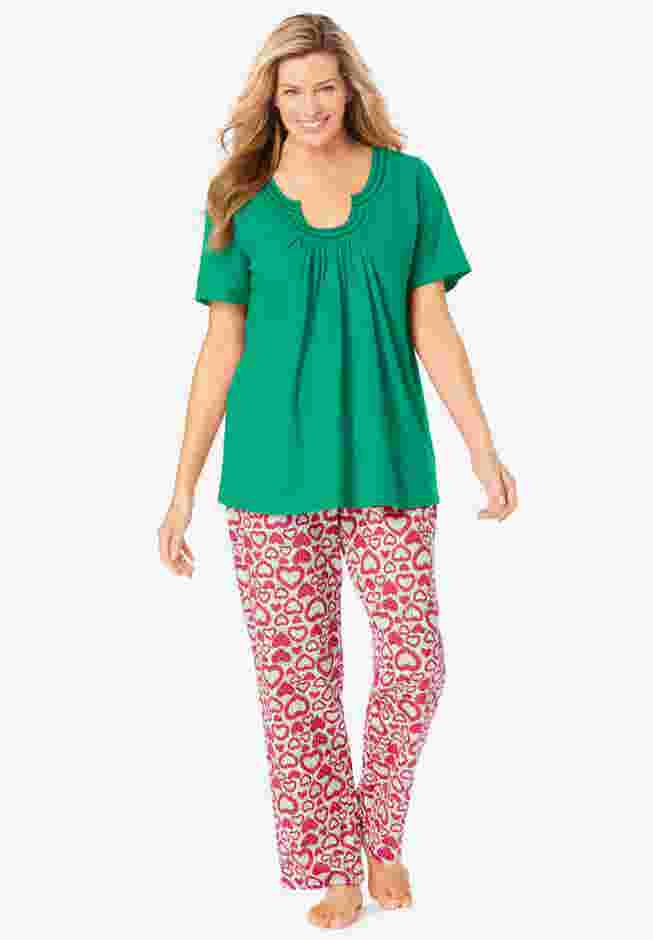 Embroidered Short-Sleeve Sleep Top image number 0