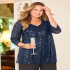 V-Neck Sequin Top image number null