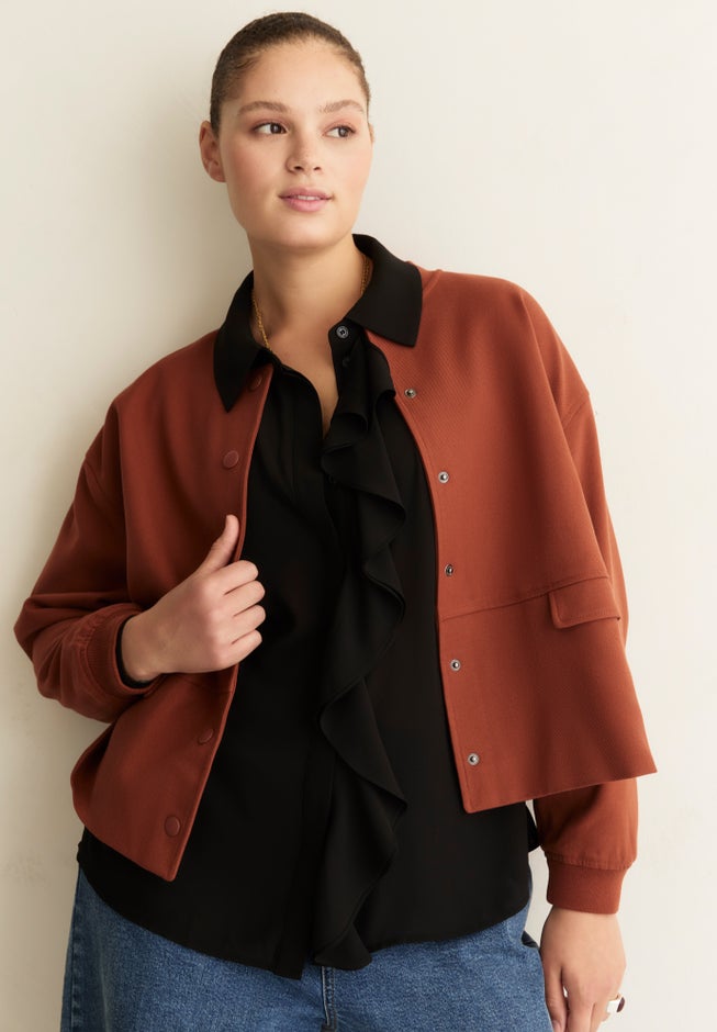 Cropped Bomber Jacket image number 3