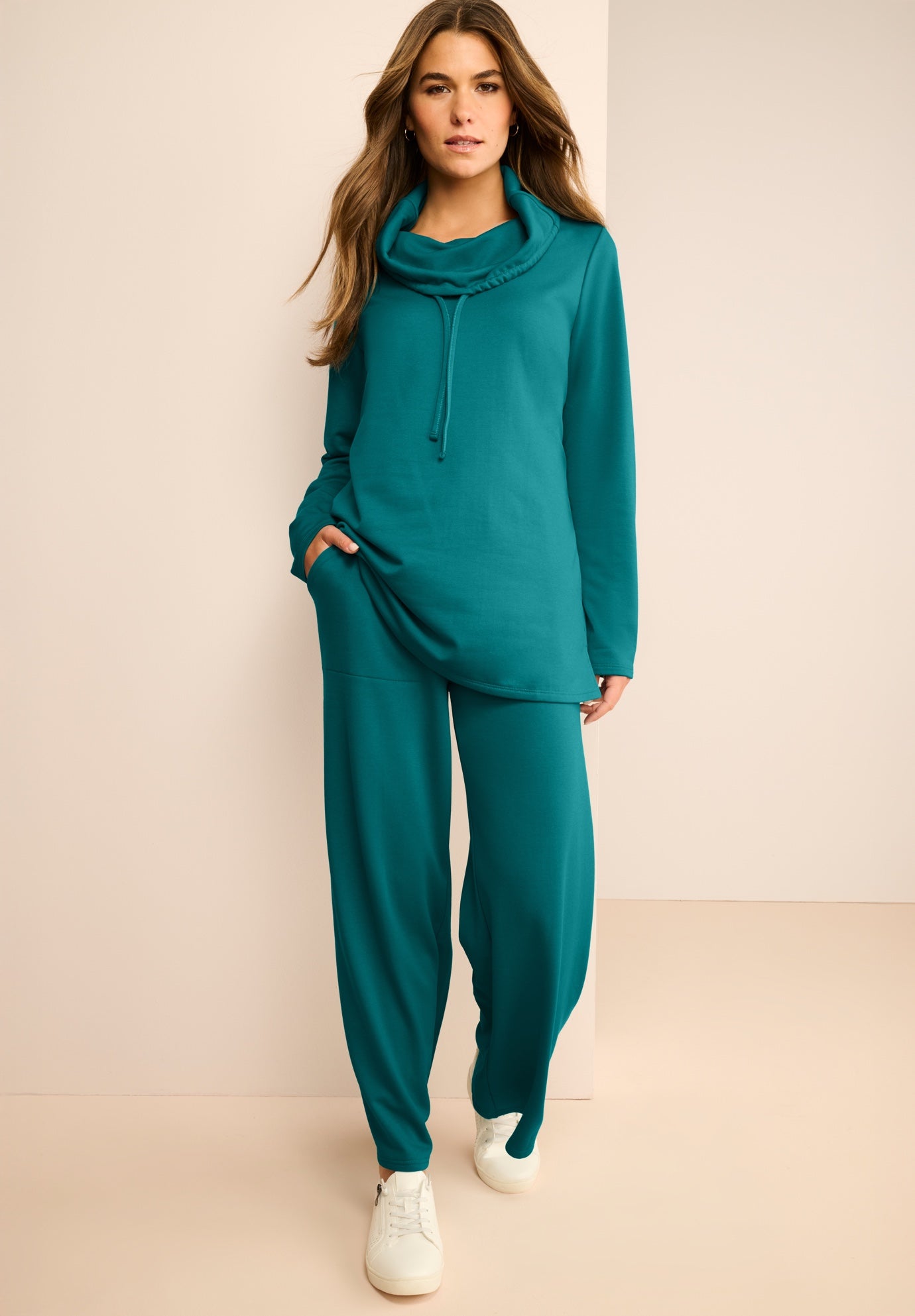 Comfort+ Fleece Cowl Neck Sweatshirt image number 1