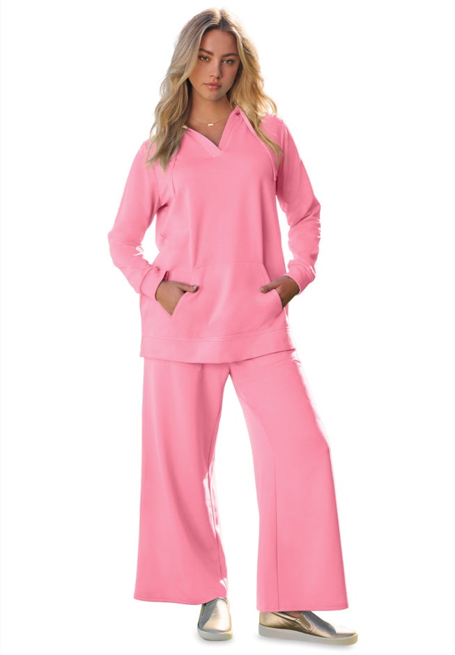 Comfort+ Fleece V Neck Hooded Sweatshirt image number 1