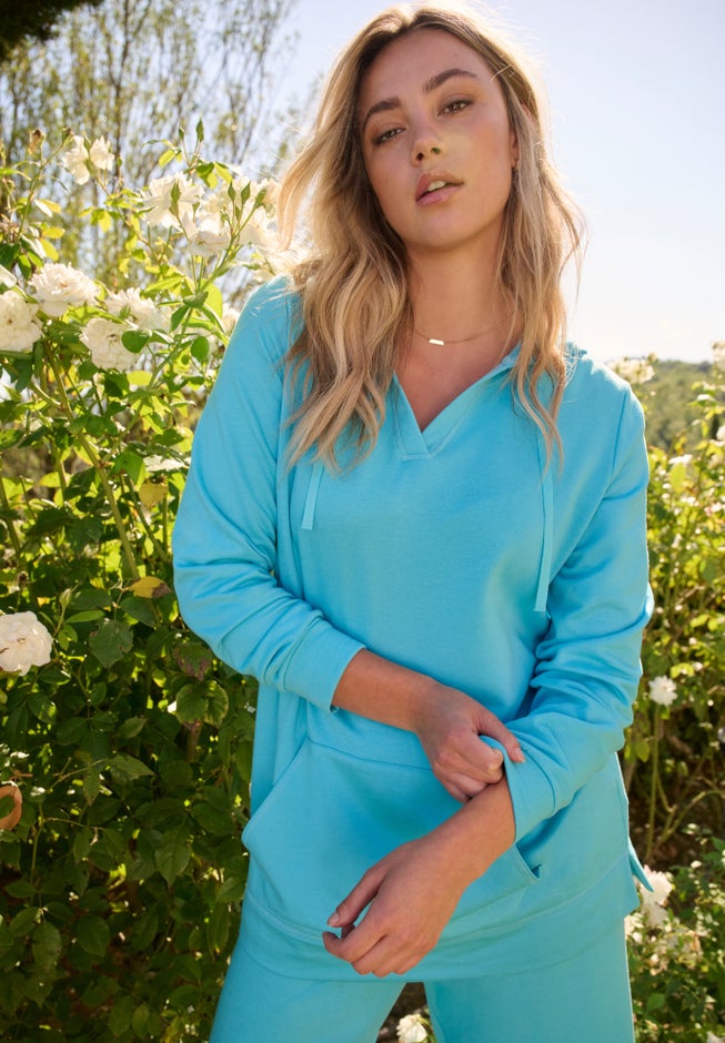 Comfort+ Fleece V Neck Hooded Sweatshirt image number 1