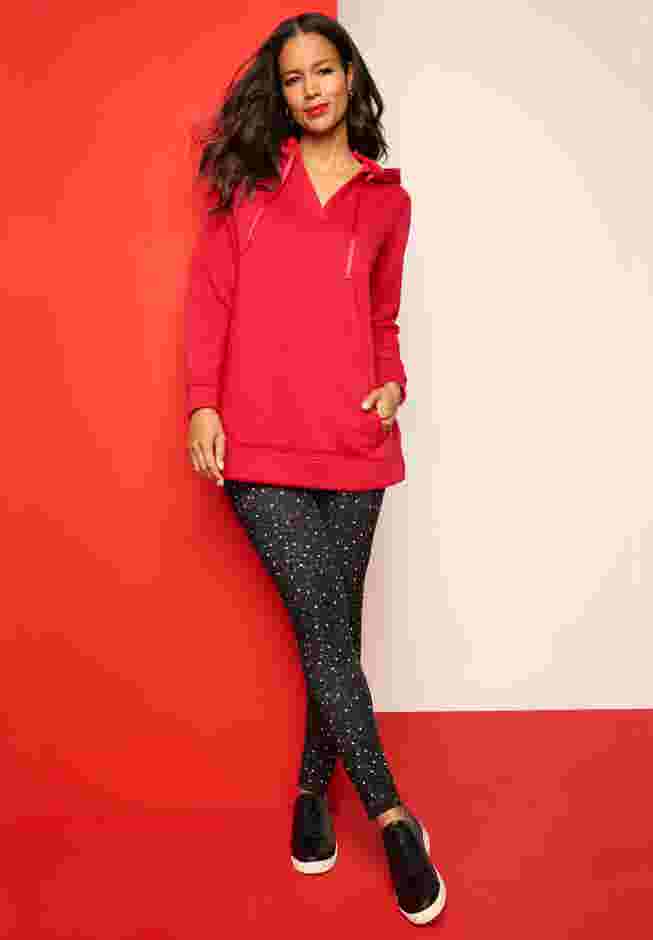 Comfort+ Fleece V Neck Hooded Sweatshirt image number 0