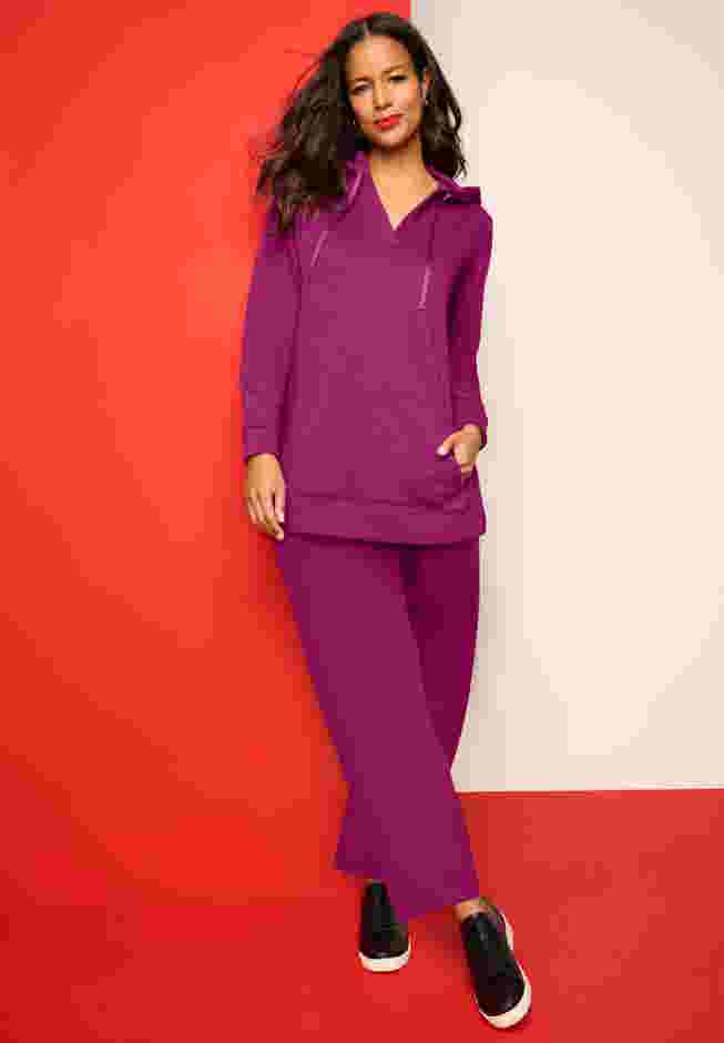 Comfort+ Fleece V Neck Hooded Sweatshirt image number 0