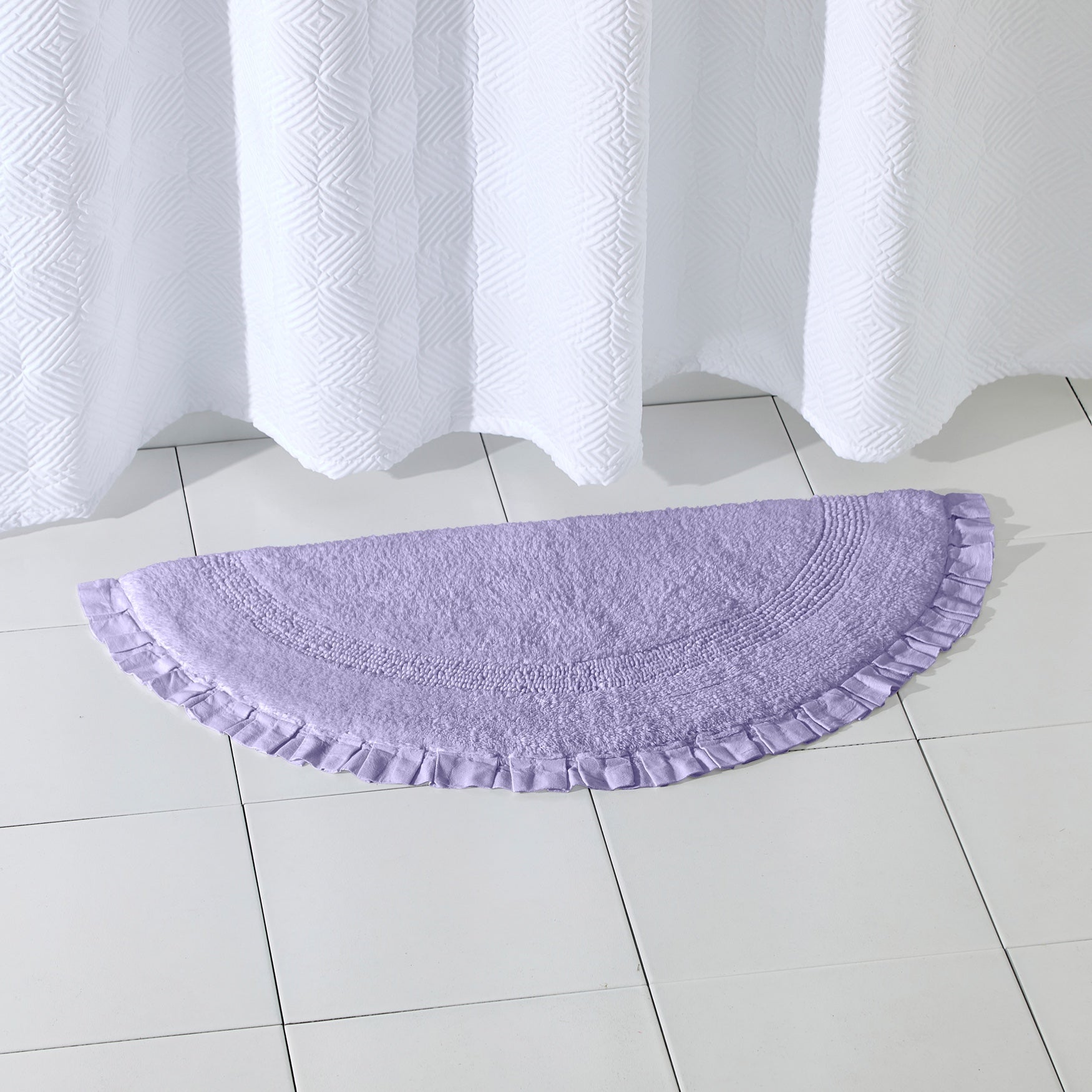 Half Round Ruffle Bath Rug image number 0