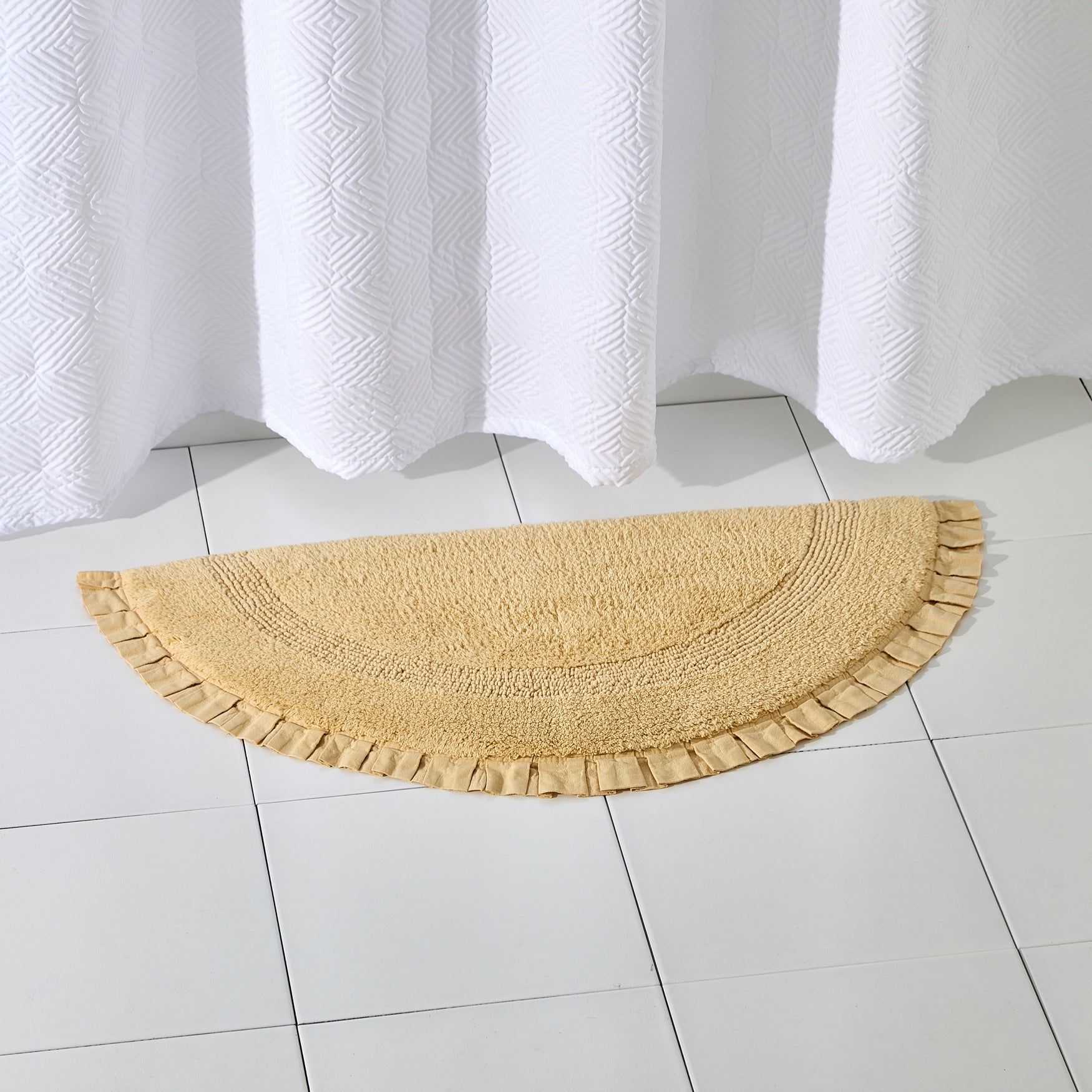 Half Round Ruffle Bath Rug image number 0