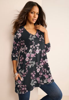 Ultra Drape V Neck Swing Tunic