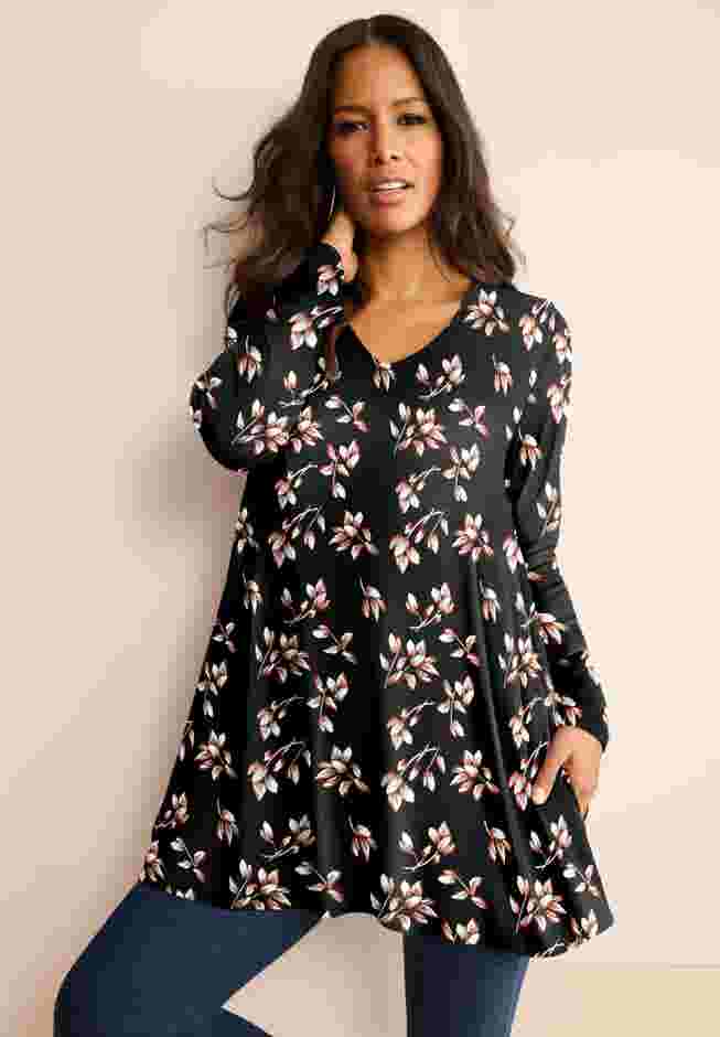 Ultra Drape V Neck Pocket Tunic image number 0